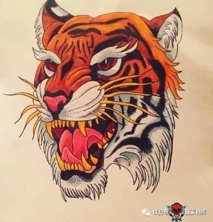 老虎纹身,老虎纹身手稿,老虎纹身手稿图案