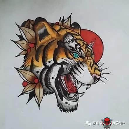 老虎纹身,老虎纹身手稿,老虎纹身手稿图案