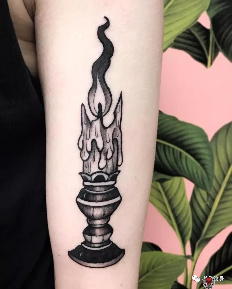 蜡烛纹身,蜡烛纹身手稿,蜡烛纹身手稿图案