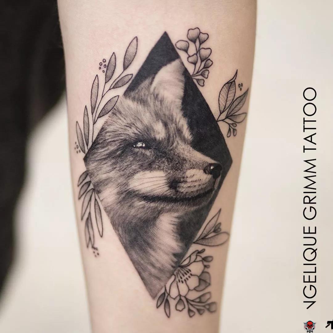动物写实狐狸纹身
