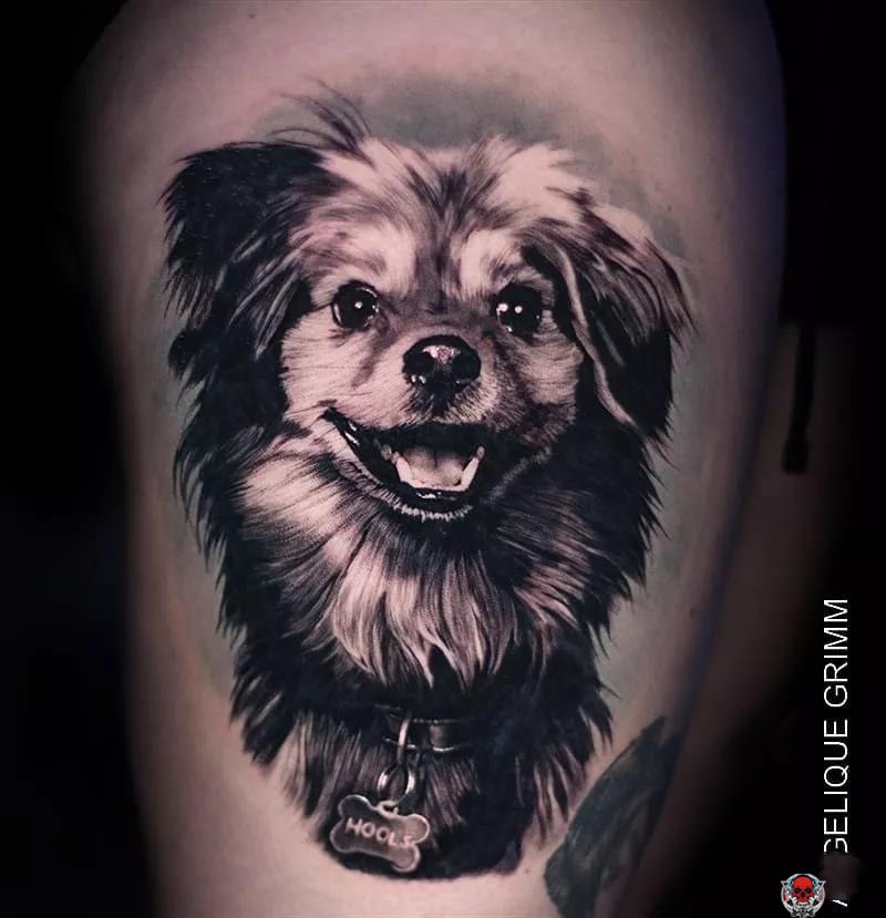 动物写实狗纹身