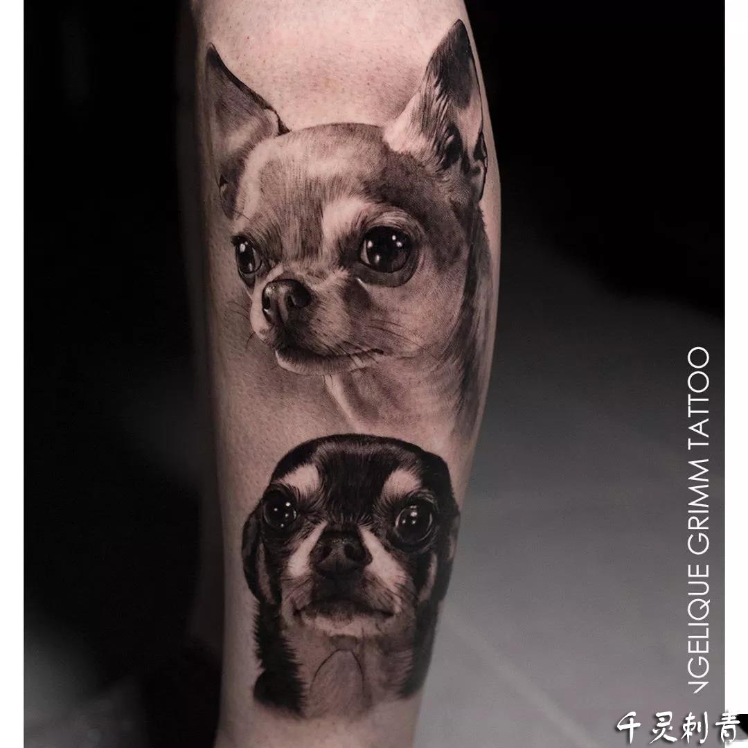 动物写实小狗纹身
