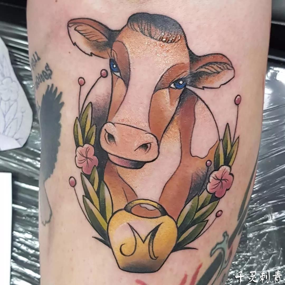 牛头纹身手稿图案